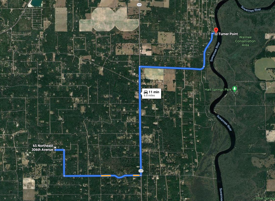 Only 11 minutes to Turner Point boat ramp on the beautiful Suwannee River